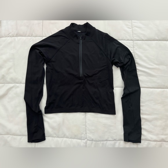 Lululemon swiftly tech 2.0 1/2 zip up reflective zipper crop *cool black grey - Picture 6 of 15